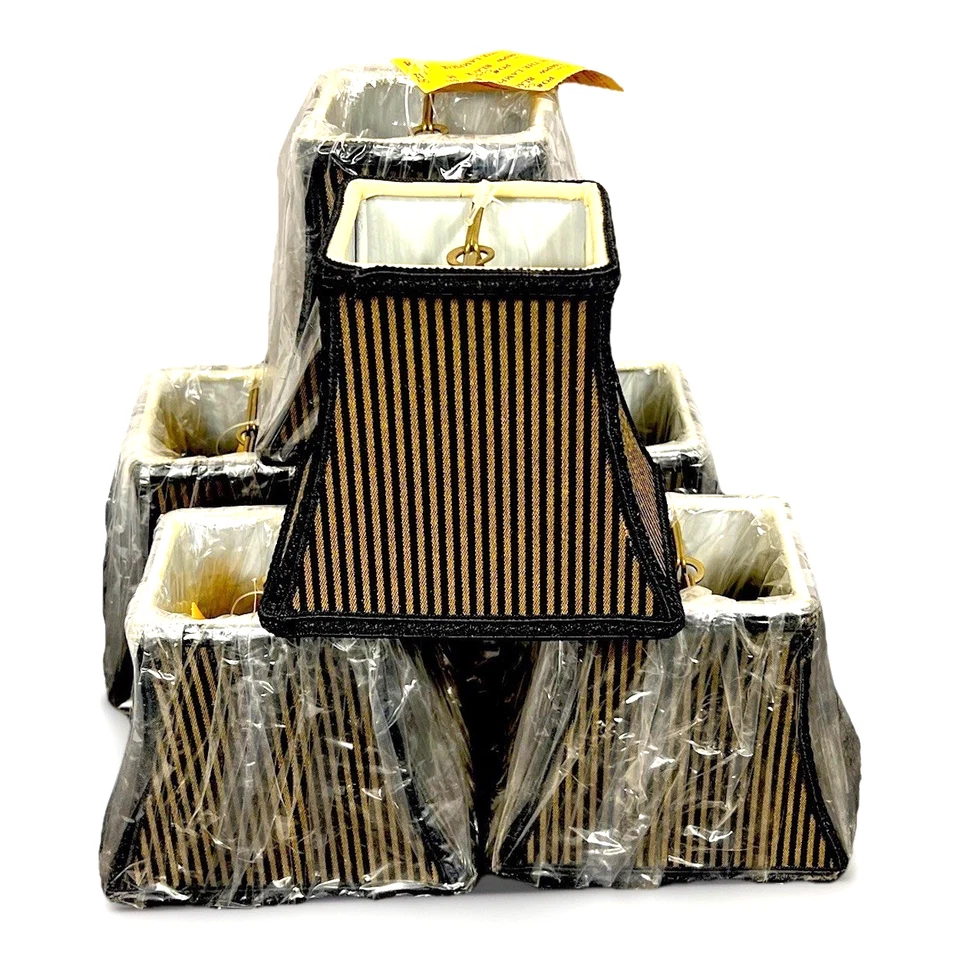 Cantidad 2 Lote ⭐️ Bronce y Negro Clip-On Rayas Cuadrado Campana Mini Tono SB 3x5x4" Foto 1 de 4