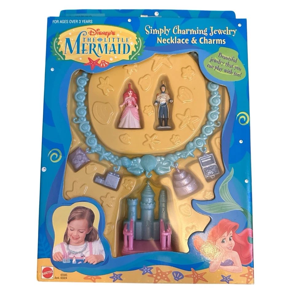 Nuevo de Lote Antiguo 1997 Disney Sirenita Princesa Ariel y Eric Dije Conjunto de Joyas Nuevo Foto 1 de 1