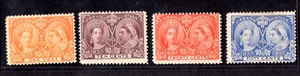 CANADA 1897 QUEEN VICTORIA JUBILEE SCOTT #51, #57, #59, #60 MINT O.G. HINGED F-V - Picture 1 of 2