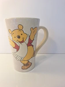 Disney Store Winnie the Pooh Ceramic Latte Mug Winter Christmas Scarf Sparkles  - Picture 1 of 7