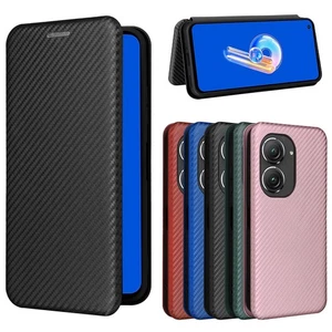 For Asus Zenfone 12 11 Ultra ROG Phone 9 7 Carbon Fiber Flip Leather Wallet Case - Picture 1 of 28