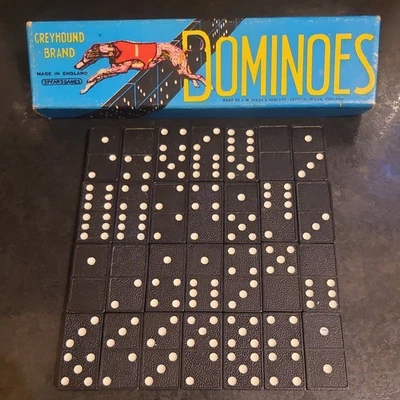 Spears - Greyhound Dominoes - Original Box - Complete 28 - Retro Vintage - Image 1 of 4