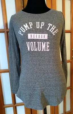 Camiseta Reebok Vintage Mujer Manga Larga Gris Jaspeado Talla M, Pump Up The Volume  Foto 1 de 4