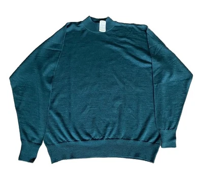 Suéter De Colección Neiman Marcus Lana Merino Cuello Simulado Verde Bosque Hombres XL Escocia Nuevo Con Etiquetas Foto 1 de 4