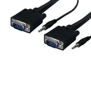 Cable de audio de video de 100 pies Super VGA SVGA HD15 AUX 3,5 mm 28 AWG TV PC MAC Monitor - Imagen 1 de 5