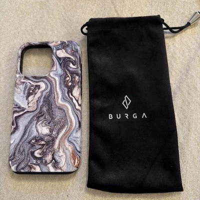BURGA iPhone 13 PRO Phone Case - Marble Blue Black & Gold - Image 1 of 2