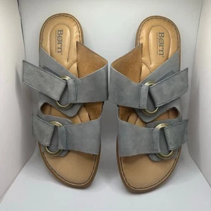 Born Marston Sandalias Mujer Talla 9 Gris Cuero Slide - Imagen 1 de 10