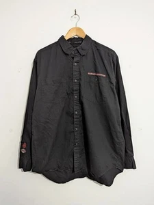 Vintage 00s Harley Davidson Embroidered Long Sleeve Black Shirt Oversized XL - Picture 1 of 7