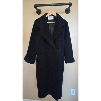 Abrigo largo International Scene lana doble botonadura azul marino Foto 1 de 4
