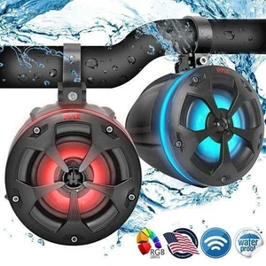 Pyle 4’’ 800 Watt Waterproof Bluetooth Off Road Speakers w/RGB Light PLUTV45BTR - Picture 1 of 10