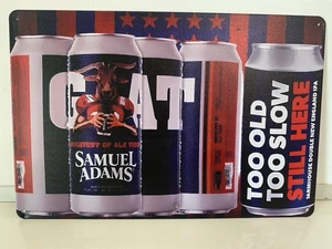 New England Patriots - Tom Brady Samuel Adams Beer Metal Sign - GOAT - Picture 1 of 4