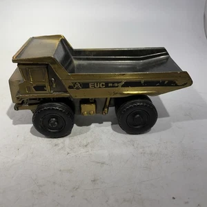Autocarro con cassone ribaltabile promozionale Euclid in metallo fuso usato in ottime condizioni R-50 ottone/bronzo PESANTE! - Foto 1 di 7