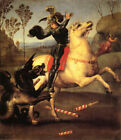 Art Oil Painting Horseman On White Horse St. George And The Dragon Canvas