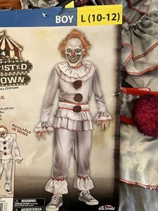 Creepy Clown Costume Boys Sz 10/12 - Picture 1 of 7