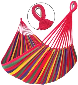 GOCAN Brazilian Double Hammock 2 Person Extra Large Canvas Cotton Hammock for Pa - Picture 1 of 7