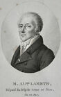 ALEXANDRE DE LAMETH (1760-1829) PORTRAIT GRAVURE 19 me, depute seine et oise