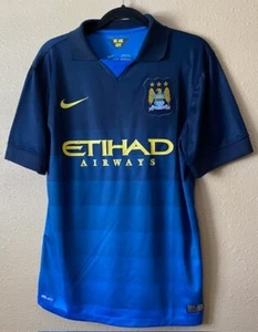 Nike Man City Navy Blue V-Neck Soccer Jersey - Men's Large - NEW - Picture 1 of 6