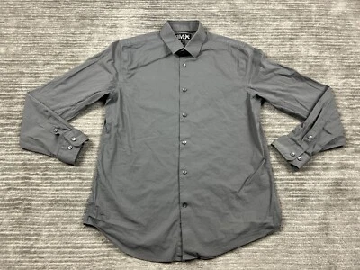 Express 1MX Shirt Mens Large Gray 16-16.5 Long Sleeve Button Up Casual - Image 1 of 4