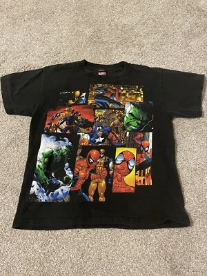 Vintage Marvel Mad Engine Boys Graphic T Shirt 10-12 Spider-Man Hulk Wolverine - Image 1 of 4