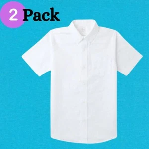 Wonder Nation Boys School Uniform Short Sleeve Button-Up Oxford Shirt XL (14-16) - Picture 1 of 3