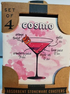 НОВЫЕ подставки коктейли Stonewear набор из 4 Carson Margarita Cosmos многоцветный  - Изображение 1 из 4