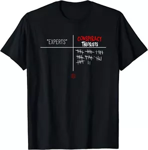 NUEVA CAMISETA LIMITADA Expertos VS Teóricos de la Conspiración Amante Divertida - HECHA EN EE. UU. - Imagen 1 de 12