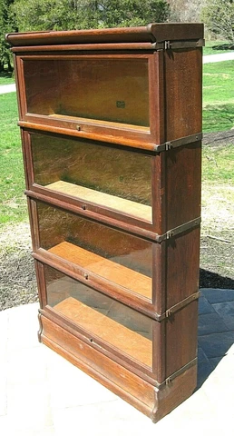 ANTIQUE 1910 OAK HALE 6 PIECE BARRISTER STACKING LAWYER'S SECTIONAL BOOKCASE Cover