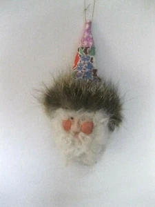DE COLECCIÓN Hecho a Mano Papá Noel Adorno de Navidad Cabeza Piel Piña - Imagen 1 de 4