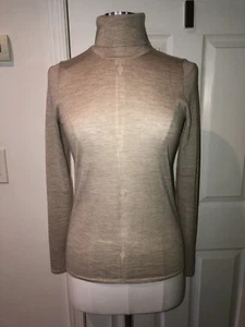 NWT Gabriela Hearst Steinem lightweight Knit Turtleneck Oatmeal Cashmere Silk L - Picture 1 of 12