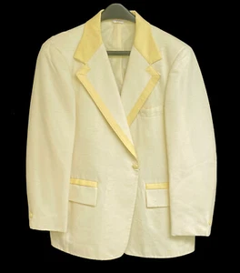 Men's After Six Vintage Yellow Tuxedo Jacket 1970's Retro Wedding Prom 46R - Picture 1 of 3