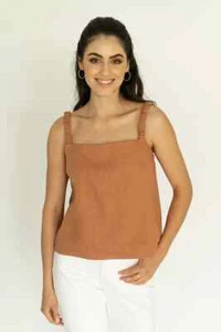 Humidity Lifestyle - Top - Cinnamon linen Cami - NEW - Size 8 - Picture 1 of 1