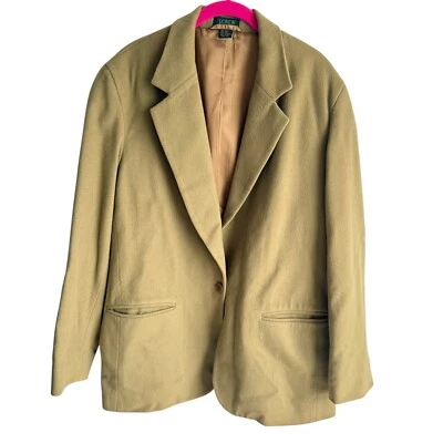 J.CREW 棕褐色羊毛羊绒混纺女士单扣西装外套,12 — 第 1/3 张图片