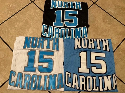 Vince Carter #15 North Carolina Tar Heels Black/White/Blue Stitched Jersey Cover