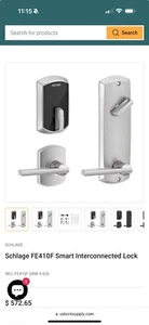 Schlage Control Smart Interconnected Smart Lock FE410F LAT 625 ADD SN (2) QTY. - Picture 1 of 3