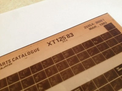 Yamaha XT125 XT 125 125XT 1983 Micro Ficha Lista De Piezas Catálogo Microficha - Imagen 1 de 2