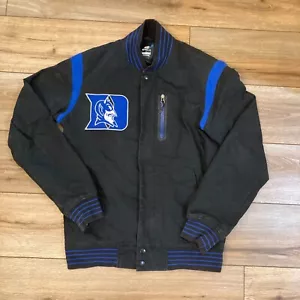 Duke Blue Devils Nike Varsity Jacket Zip Up Snap Bomber Coat Sportswear Men's M - Picture 1 of 10
