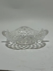 Fenton Vintage Moonstone Ring Dish Small Tealight Candle Holder with Handles - Picture 1 of 6