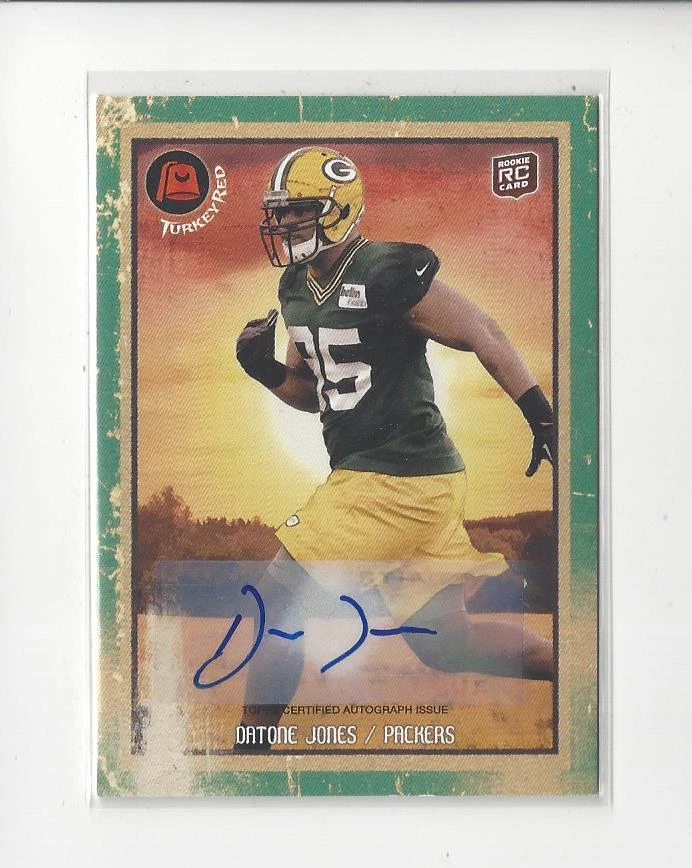2013 Topps Turkey Red Green Border #78 Datone Jones RC AUTOGRAPH Packers /10  - Image 1 of 1