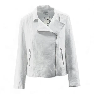 M&S JAEGER Pure Linen Biker Jacket RRP £199.00 - Picture 1 of 6