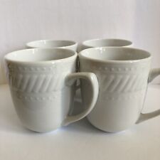 Gibson Designs Imperial Braid Coffee Mug Tea Cup 8 Oz Retro Design 3 5/8" Set 4