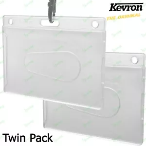 Kevron Twin Pack Clear ID Student College Uni Work Access Security Card Holder - Picture 1 of 2