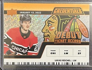 2022-23 Credentials Lukas Reichel Debut Ticket Access SP Card /149 - Picture 1 of 2