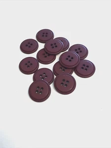 24 Buttons Burgundy Wine Matte Plastic 4-Hole Sew Through Sewing 19 mm #BL7 - Picture 1 of 5