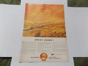 1943 PRINT AD GREAT SNAKE SHELL OIL ACROSS AFRICA - Bild 1 von 1