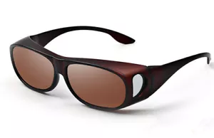 Sport Polarized wrap around Sunglasses Glasses fit over eyeglass UV400 Goggle - Picture 1 of 16