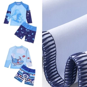 Kid Two Pieces Swimsuit with Swim Shorts Boy Swimming Costume Set for Training - Picture 1 of 16