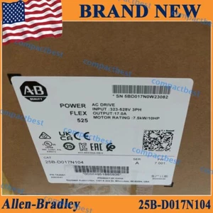 New Factory Sealed  Allen-Bradley 25B-D017N104 PowerFlex 525 7.5kW 10Hp AC Drive - Picture 1 of 3