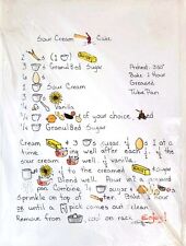 Sour Cream Cake Recipe Illustration for Kitchen Decor Hand Painted