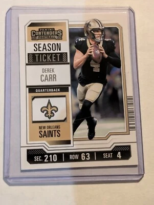  Derek Carr 2023 Panini Contenders #72 New Orleans Saints #72 - Image 1 of 2