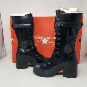 Neu Converse Chuck 70 de Luxe XX-Hi Gothic-Stiefel 8,5 Damen schwarz Leder A12821C - Bild 1 von 11